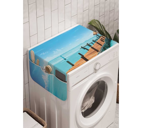 Органайзер для хранения Ambesonne "Морская свежесть" на стиральную машину, 45x120 см, cwm_2386 1