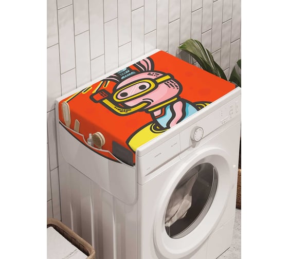 Органайзер для хранения Ambesonne "Кролик-исследователь" на стиральную машину, 45x120 см, cwm_22374 1