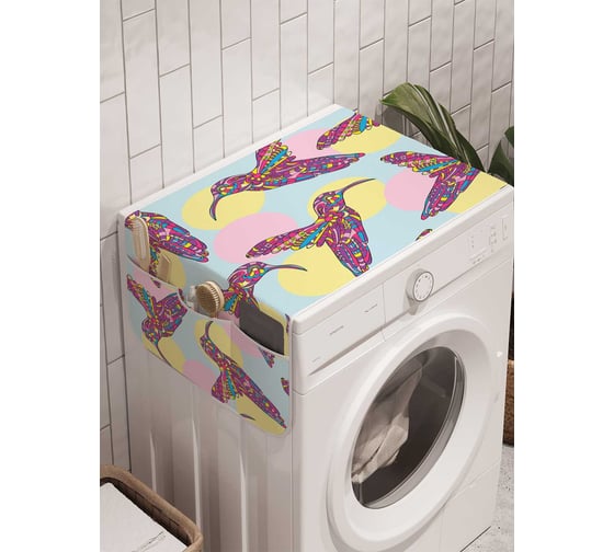 Органайзер для хранения Ambesonne "Мифические колибри" на стиральную машину, 45x120 см, cwm_12383 1