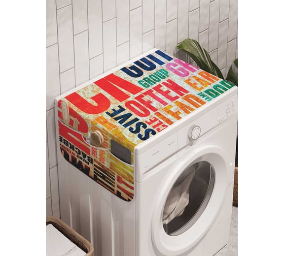 Органайзер для хранения Ambesonne "Музыкальная абстракция" на стиральную машину, 45x120 см, cwm_16469 1