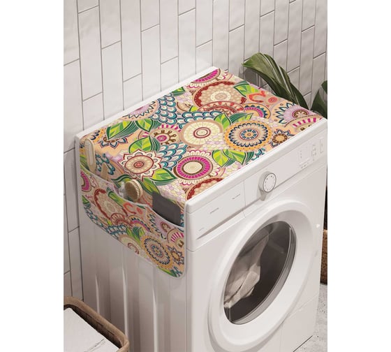 Органайзер для хранения Ambesonne "Цветочная рапсодия" на стиральную машину, 45x120 см, cwm_16921 1