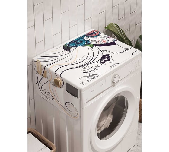 Органайзер для хранения Ambesonne "Цветочное сомнение" на стиральную машину, 45x120 см, cwm_10472 1