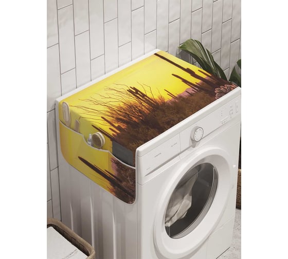 Органайзер для хранения Ambesonne "Кактусы на закате" на стиральную машину, 45x120 см, cwm_10857 1