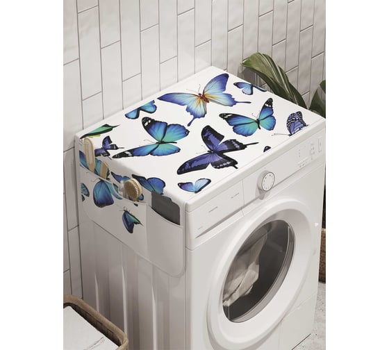 Органайзер для хранения Ambesonne "Порхающие бабочки" на стиральную машину, 45x120 см, cwm_11024 1