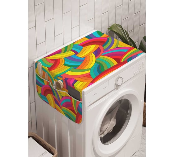 Органайзер для хранения Ambesonne "Радужное плетение" на стиральную машину, 45x120 см, cwm_12467 1