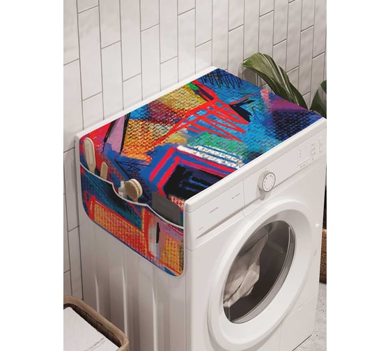 Органайзер для хранения Ambesonne "Геометрическая картина" на стиральную машину, 45x120 см, cwm_21395 1