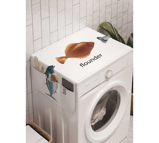 Органайзер для хранения Ambesonne "Разные виды рыб" на стиральную машину, 45x120 см, cwm_21269 1