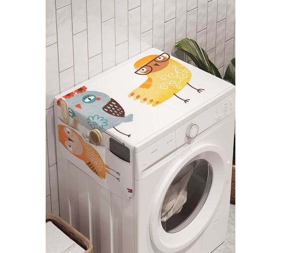 Органайзер для хранения Ambesonne "Разные совы" на стиральную машину, 45x120 см, cwm_18514 1
