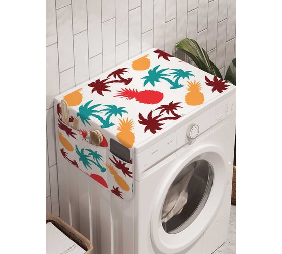 Органайзер для хранения Ambesonne "Радужные ананасы" на стиральную машину, 45x120 см, cwm_16770 1