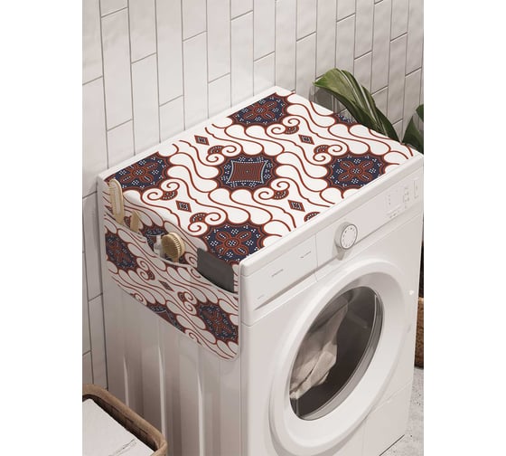 Органайзер для хранения Ambesonne "Кудрявые цветы" на стиральную машину, 45x120 см, cwm_16917 1