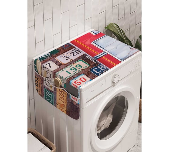 Органайзер для хранения Ambesonne "Мотоциклетные номера" на стиральную машину, 45x120 см, cwm_10770 1