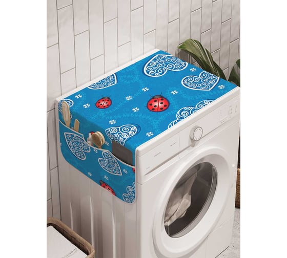 Органайзер для хранения Ambesonne "Божьи коровки в облаках" на стиральную машину, 45x120 см, cwm_16750 1