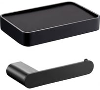 Держатель для туалетной бумаги с полкой Wonzon & Woghand черный WW-7726