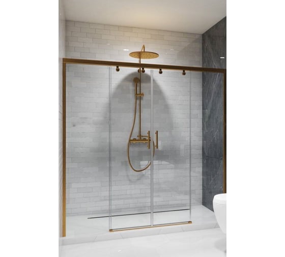Дверь в душевую нишу GuteWetter GWMPSLD864 165x200 см, цвет фурнитуры бронзовый, цвет стекла бесцветный, стекло закаленное 8 мм / 6 мм, открывание двери левое / правое 4698033047824 1