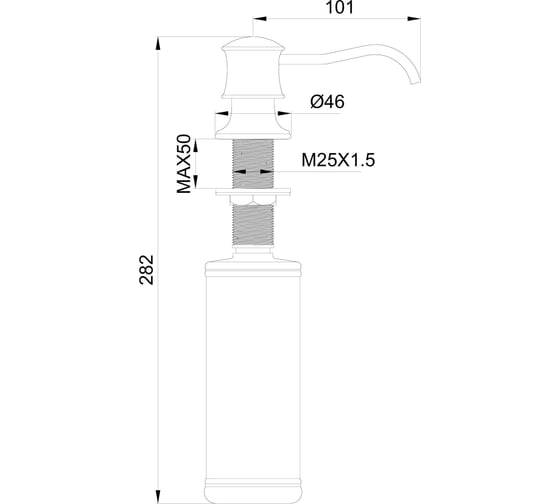 Дозатор мыла Wonzon & Woghand хром WW-88SD03-CR