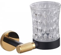 Стакан для зубных щеток с держателем Wonzon & Woghand черный/золото WW-9221