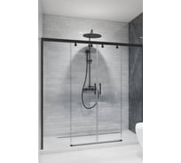 Дверь в душевую нишу GuteWetter GWMPSLD864 145x200 см, цвет фурнитуры черный матовый, цвет стекла бесцветный, стекло закаленное 8 мм / 6 мм, открывание двери левое / правое 4698033047688