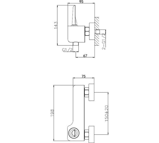 Смеситель для душа Wonzon & Woghand Shark, хром WW-48B4101-CR