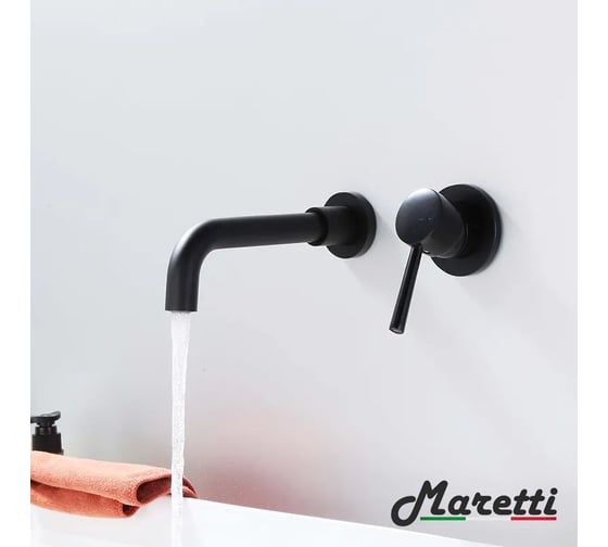 Смеситель для раковины встраиваемый Maretti Eleganza Black, черный ENB32RF13