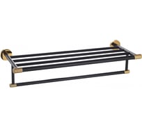 Полотенцедержатель с полкой Wonzon & Woghand черный/Золото WW-9281