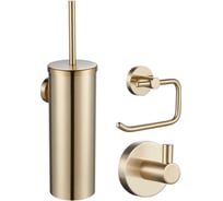 Набор аксессуаров Wonzon & Woghand из 3 предметов (крючок, держатель для бумага, ершик), золото WW-8100-G