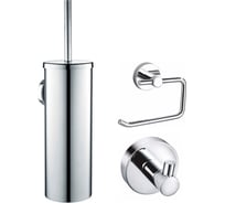 Набор аксессуаров Wonzon & Woghand из 3 предметов (крючок, держатель для бумага, ершик), хром WW-8100-CR