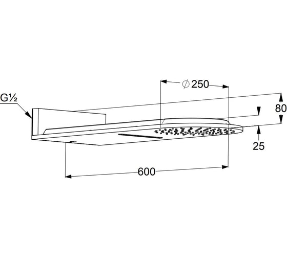 Верхний душ KLUDI A-QA DN 15, 250 мм KL6488091-00
