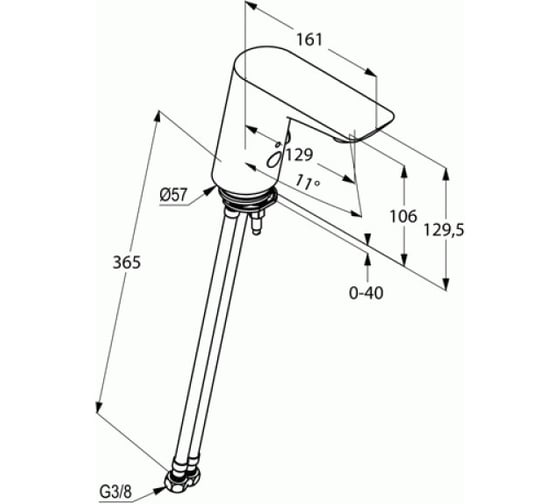Смеситель для раковины KLUDI Balance электронный, цвет хром KL5210505