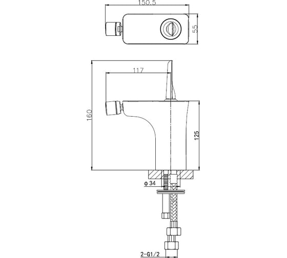 Смеситель для биде Wonzon & Woghand Shark, хром WW-48B5001-CR