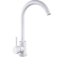 Смеситель для кухни СоюзКран поворотный излив, кераический картридж 35мм, белый, нержавеющая сталь SS01-R132 567-007