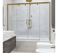 Шторка на ванну GuteWetter GWMPSLPR864 175x160 см, цвет фурнитуры бронзовый, цвет стекла бесцветный, стекло закаленное 8 мм / 6 мм, открывание двери левое / правое 4698033048753