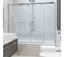 Шторка на ванну GuteWetter GWMPSLPR864 185x160 см, цвет фурнитуры хром блестящий, цвет стекла бесцветный, стекло закаленное 8 мм / 6 мм, открывание двери левое / правое 4698033048845
