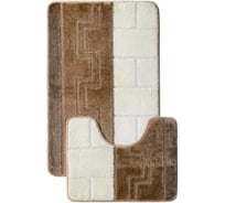 Комплект из 2 ковриков L'CADESI Marathon 60х100, 60х50, Элеман, бежевый 426918