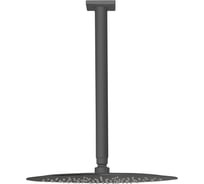 Верхний душ круглый Cezares, диаметр 30 см, с потолочным кронштейном 30 см, нержавеющая сталь, черный матовый CZR-B-TDDR-30/30-NOP