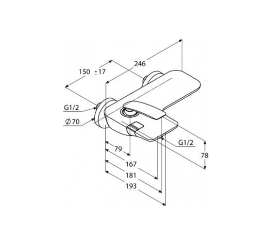 Смеситель для ванны KLUDI Balance с изливом, цвет черный/хром KL524458775