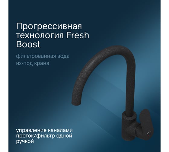 Набор 2в1: смеситель для кухни AM.PM Like с каналом для питьевой воды, фильтр F8007S22