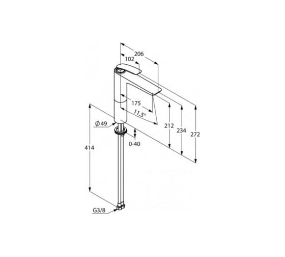 Смеситель для раковины KLUDI Balance корпус высокий, цвет черный/хром KL522968775