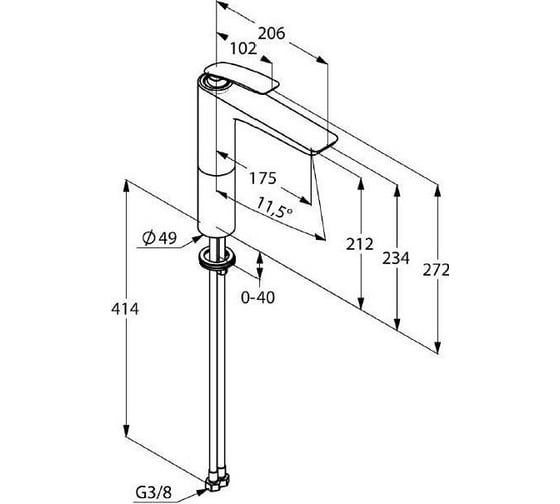 Смеситель для раковины KLUDI Balance корпус высокий, цвет хром KL522960575
