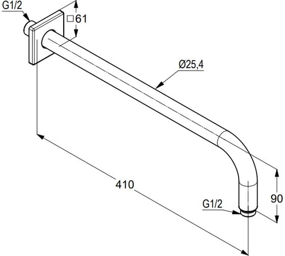 Кронштейн KLUDI A-QA l = 400 мм KL6653491-00