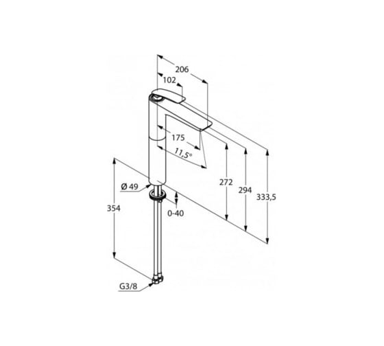 Смеситель для раковины KLUDI Balance корпус высокий, цвет черный/хром KL522988775
