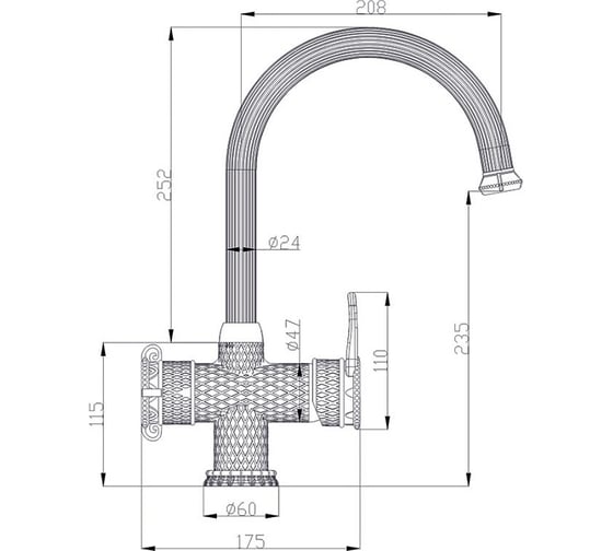 Смеситель для кухонной мойки ZorG A 51 KF-BR