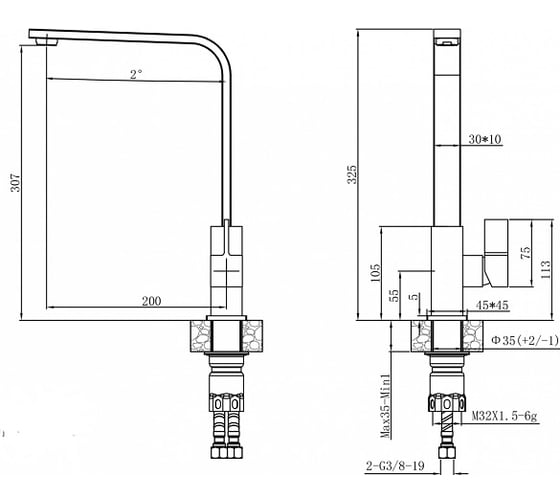 Смеситель для кухонной мойки ZorG Steel Hammer SH 7451 INOX