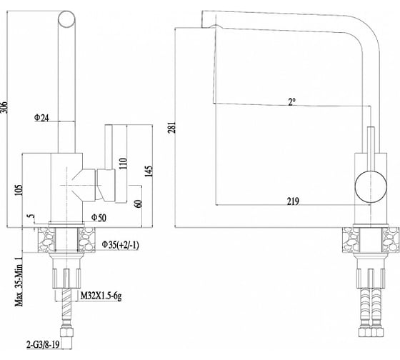 Смеситель для кухонной мойки ZorG Steel Hammer SH 7014 D INOX