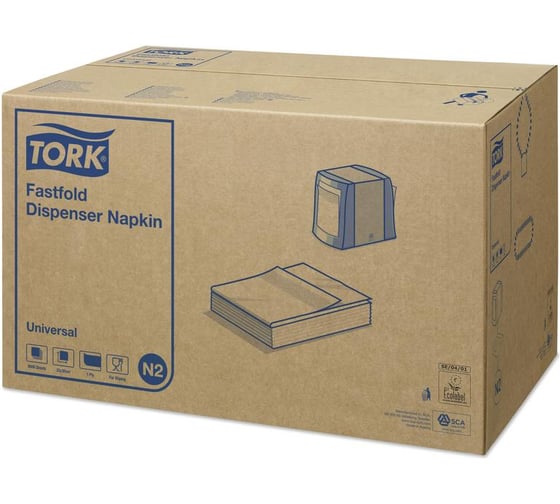 Салфетки TORK Система N2 Fastfold, комплект 36 шт,. 25х30 см., 300 шт., белые 129537