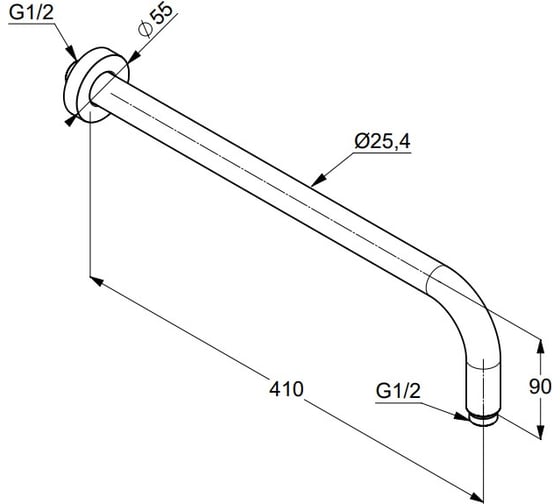 Кронштейн KLUDI A-QA l = 400 мм KL6651491-00