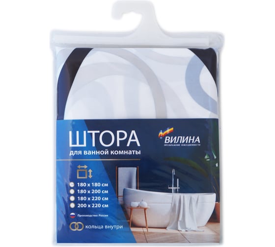 Штора для ванной комнаты VILINA 1009 180х180 см, полиэстер 6666-1009