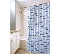 Штора для ванной комнаты VILINA полиэтилен, 180х180 см, Гавань голубая 6984-GBL