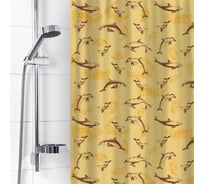 Штора для ванной комнаты VILINA полиэтилен, 180х180 см, Дельфины бежевые 6984-DB