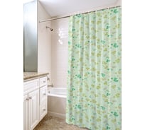 Штора для ванной комнаты VILINA полиэтилен, 180х180 см, Веточки зелёные 6984-VetGR