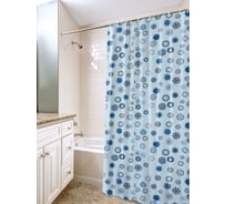 Штора для ванной комнаты VILINA полиэтилен, 180х180 см, Одуванчики голубые 6984-ODBL